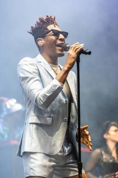 Singer and musician Jon Batiste performs live on stage during Austin City Limits Festival at Zilker Park on October 10, 2021 in Austin, Texas.