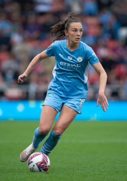 Caroline Weir of Manchester City in action during the Barclays FA Women's Super League match between Manchester United Women and Manchester City...