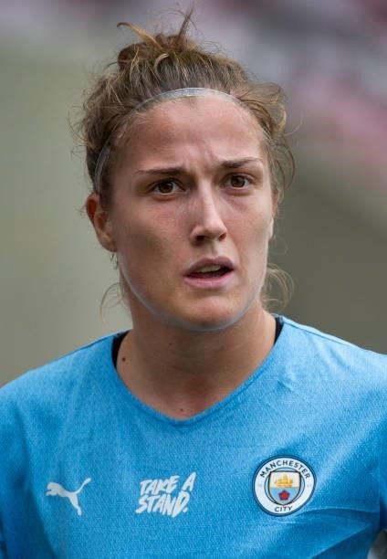 Filippa Angeldahl of Manchester City in action during the Barclays FA Women's Super League match between Manchester United Women and Manchester City...