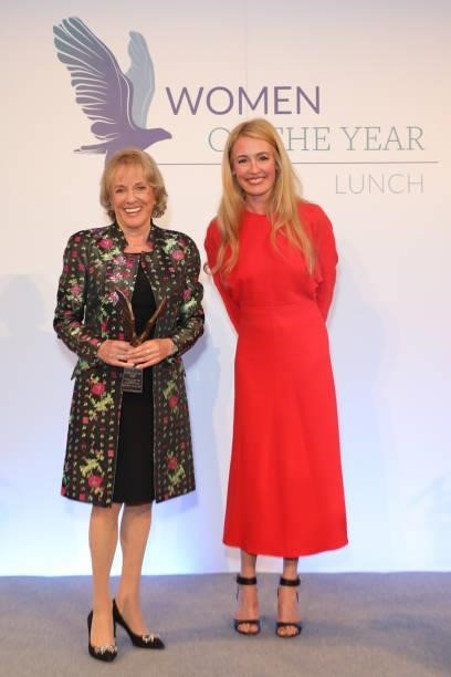 Esther Rantzen, winner of the Women of the Year Lifetime Achievement Award 2021 attend the Women of the Year Lunch & Awards that recognises and...