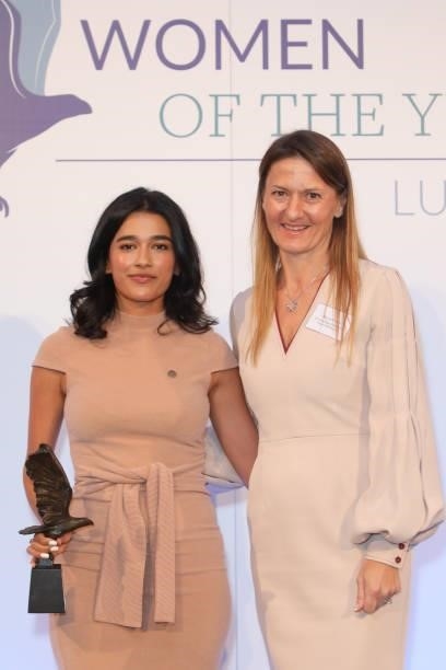 Mursal Hedayat, winner of the Barclays Woman in the Community Award 2021 and Lisa Francis attend the Women of the Year Lunch & Awards that recognises...