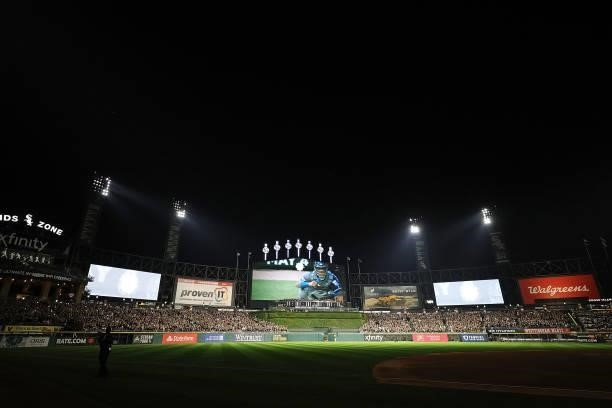 General view of Guaranteed Rate Field during game three of the American League Division Series between the Chicago White Sox and the Houston Astros...
