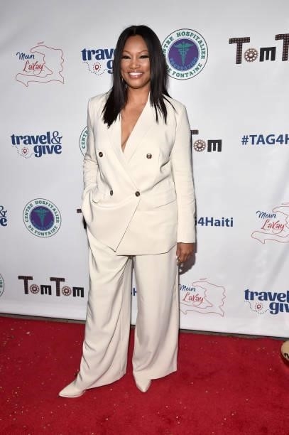 Garcelle Beauvais attends Travel & Give Fundraiser with Lisa Vanderpump at Tom Tom on October 11, 2021 in West Hollywood, California.