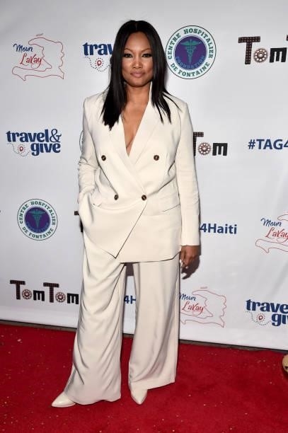 Garcelle Beauvais attends Travel & Give Fundraiser with Lisa Vanderpump at Tom Tom on October 11, 2021 in West Hollywood, California.