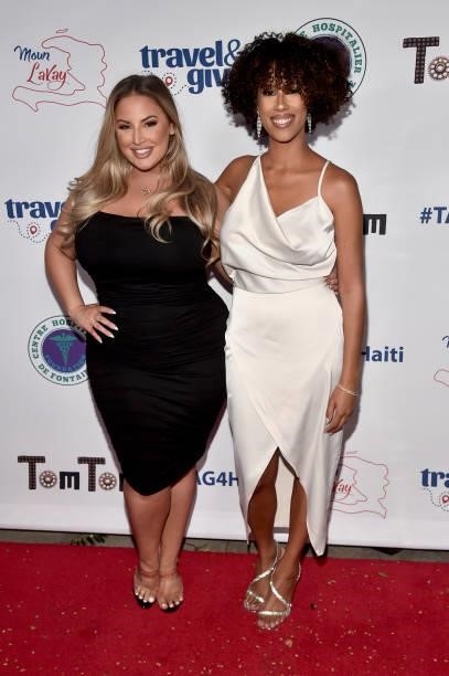 Ashley Alexiss and Martine Harris attend Travel & Give Fundraiser with Lisa Vanderpump at Tom Tom on October 11, 2021 in West Hollywood, California.