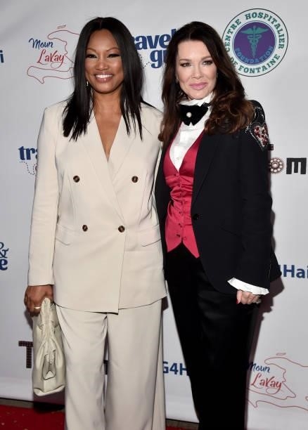 Garcelle Beauvais and Lisa Vanderpump attend Travel & Give Fundraiser with Lisa Vanderpump at Tom Tom on October 11, 2021 in West Hollywood,...