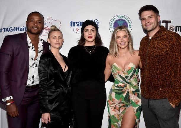 Richardson Chery, Lala Kent, Katie Maloney, Ariana Madix and Tom Schwartz attend Travel & Give Fundraiser with Lisa Vanderpump at Tom Tom on October...