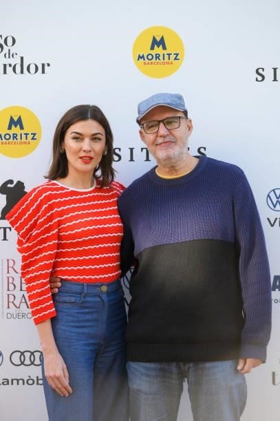 Actress Marta Nieto and director Juanjo Gimenez during the Sitges 54th International Fantastic Film Festival of Catalonia on October 12, 2021 in...
