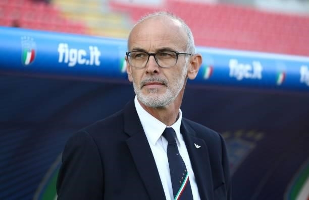 Italy coach Paolo Nicolato looks on before the 2022 UEFA European Under-21 Championship Qualifier match between Italy and Sweden at Stadio Brianteo...