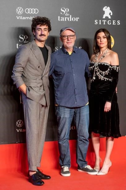 Miki Esparbe, Juanjo Gimenez and Marta Nieto attend 'Tres' premiere during the Sitges 54th International Fantastic Film Festival of Catalonia on...
