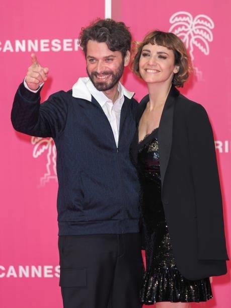 Stefano Lodovichi and Camilla Filippi attends the 4th Canneseries Festival - Day Five on October 12, 2021 in Cannes, France.