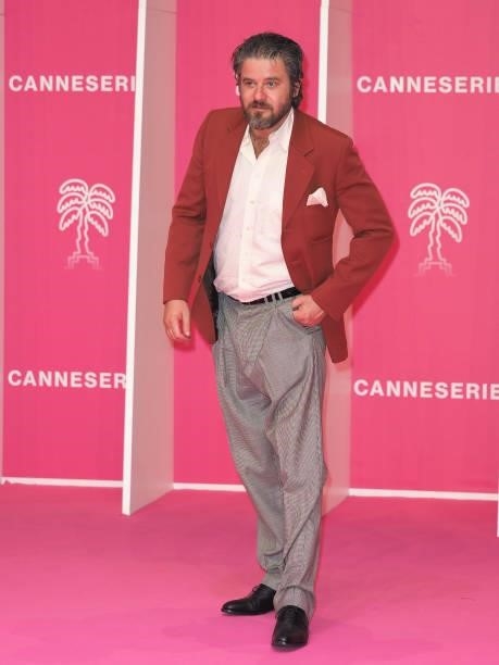 Edoardo Pesce attends the 4th Canneseries Festival - Day Five on October 12, 2021 in Cannes, France.