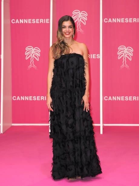 Anais Parello attends the 4th Canneseries Festival - Day Five on October 12, 2021 in Cannes, France.