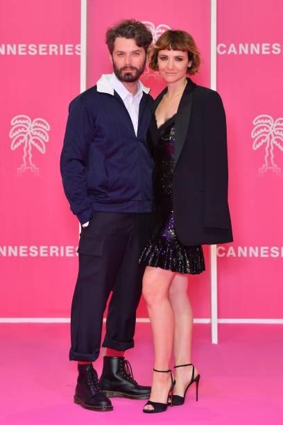 Stefano Lodovichi and Camilla Filippi attend the 4th Canneseries Festival - Day Five on October 12, 2021 in Cannes, France.