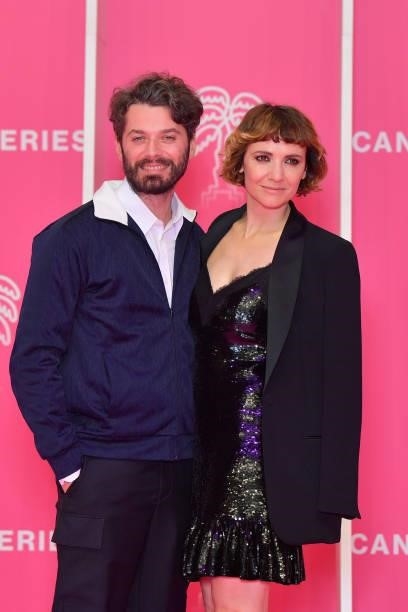 Stefano Lodovichi and Camilla Filippi attend the 4th Canneseries Festival - Day Five on October 12, 2021 in Cannes, France.
