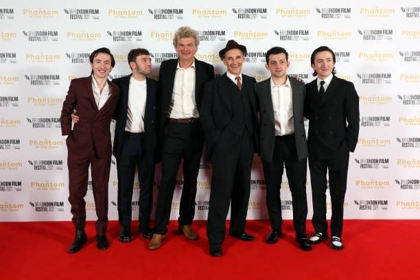 Christian Lees, Jake Davies, Simon Farnaby, Mark Rylance, Craig Roberts and Jonah Lees attend "The Phantom Of The Open