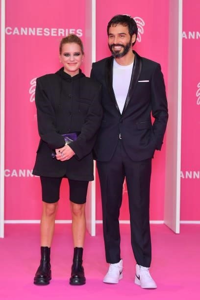 Marie Papillon and Assaâd Bouab attend the 4th Canneseries Festival - Day Five on October 12, 2021 in Cannes, France.