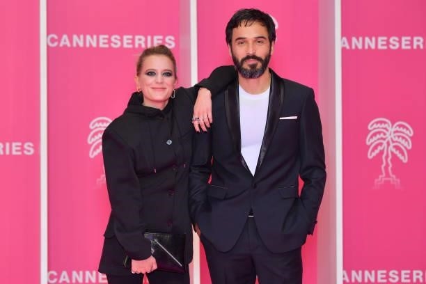Marie Papillon and Assaâd Bouab attend the 4th Canneseries Festival - Day Five on October 12, 2021 in Cannes, France.