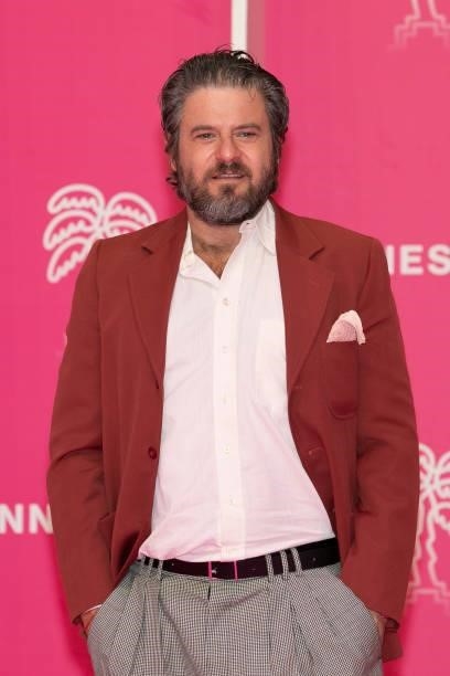 Actor Edoardo Pesce attends the 4th Canneseries Festival - Day Five on October 12, 2021 in Cannes, France.