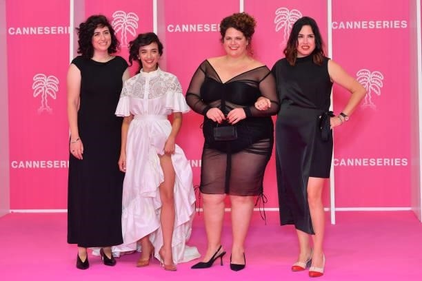 Shir Reuven, Einat Holland, Maya Landsmann and Talya Lavie attend the 4th Canneseries Festival - Day Five on October 12, 2021 in Cannes, France.