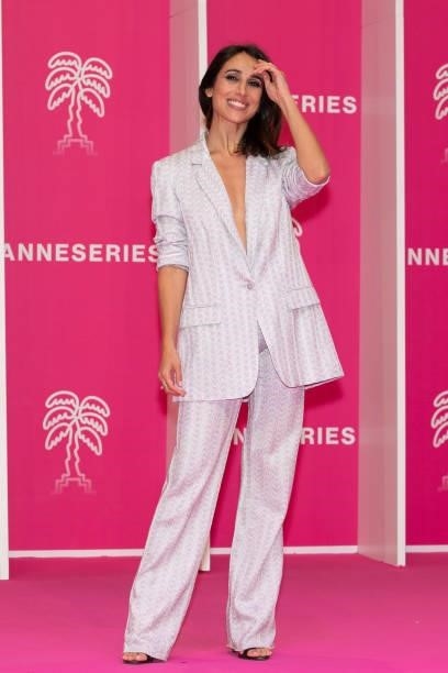 Actress Silvia d'Amico attends the 4th Canneseries Festival - Day Five on October 12, 2021 in Cannes, France.