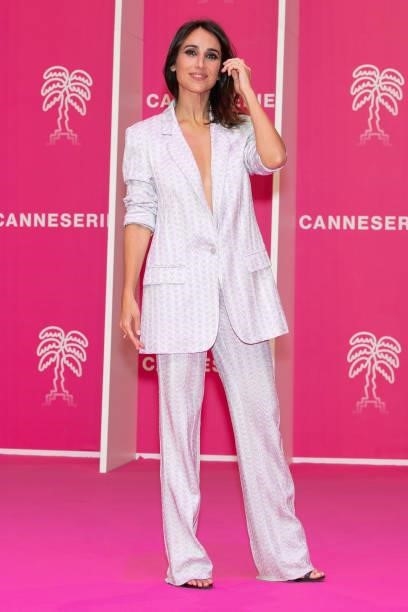 Silvia d'Amico attends the 4th Canneseries Festival - Day Five on October 12, 2021 in Cannes, France.