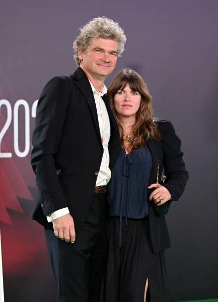 Simon Farnaby and Claire Keelan attend "The Phantom Of The Open