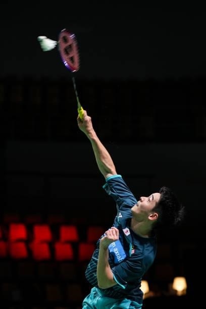 Cheam June Wei of Malaysia competes in the Men's Single match against Jason Anthony Ho-Shue of Canada during day four of the Thomas & Uber Cup on...