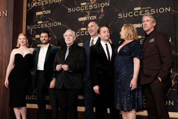 Sarah Snook, Arian Moayed, Brian Cox, Jesse Armstrong, Kieran Culkin, J. Smith-Cameron and Alan Ruck attend the HBO's "Succession