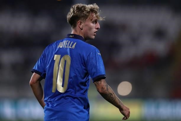 Nicolo Rovella of Italy during the 2022 UEFA European Under-21 Championship Qualifier match between Italy and Sweden at Stadio Brianteo on October...