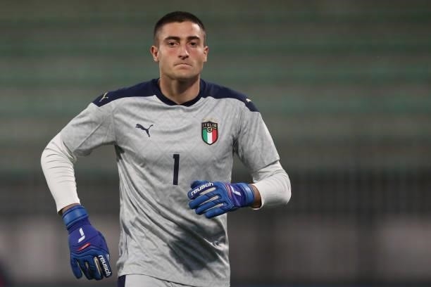 Stefano Turati of Italy during the 2022 UEFA European Under-21 Championship Qualifier match between Italy and Sweden at Stadio Brianteo on October...