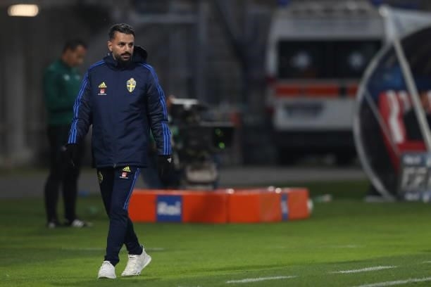 Poya Asbaghi Head of Sweden looks on during the 2022 UEFA European Under-21 Championship Qualifier match between Italy and Sweden at Stadio Brianteo...