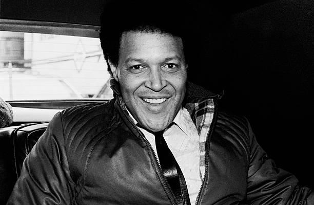 Portrait of singer Chubby Checker traveling in an automobile, Chicago, Illinois, April 30, 1982.