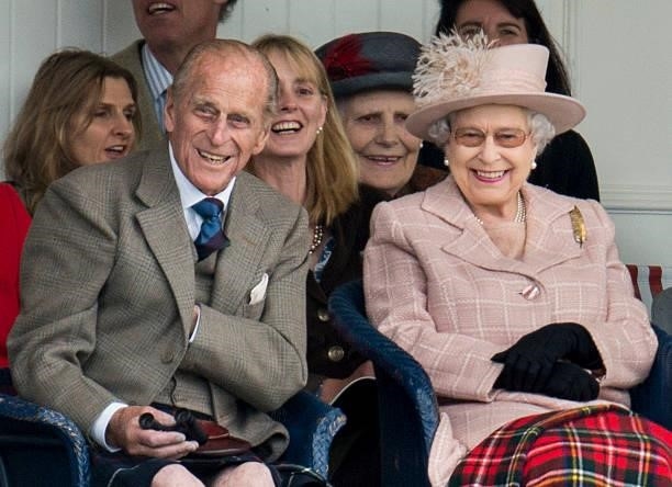 Queen Elizabeth II and Prince Philip, Duke of Edinburgh attend the annual Braemer Highland Games at The Princess Royal and Duke of Fife Memorial Park...