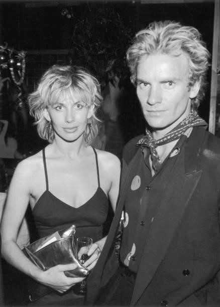 English pop star Sting with his partner Trudie Styler at Stringfellows nightclub in London, 4th August 1982. They are attending a charity party in...