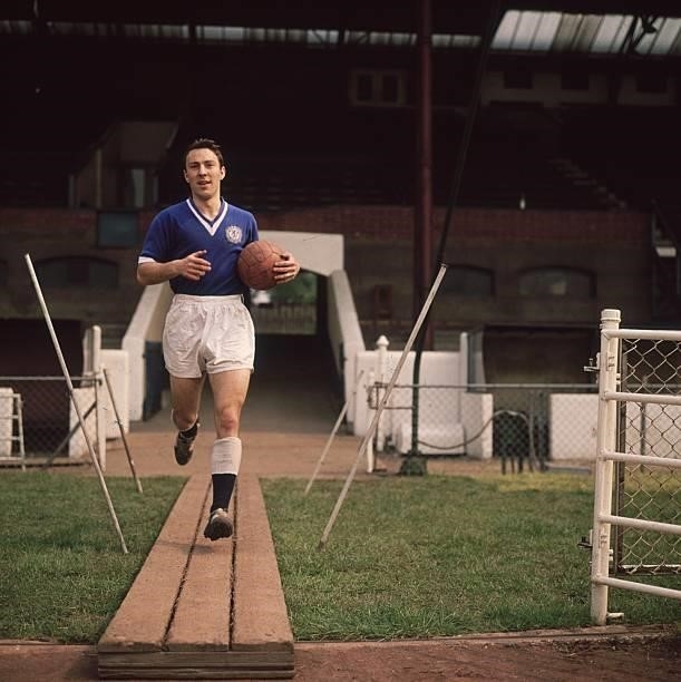 Striker Jimmy Greaves of Chelsea FC and England takes to the pitch for a training session at Stamford Bridge.