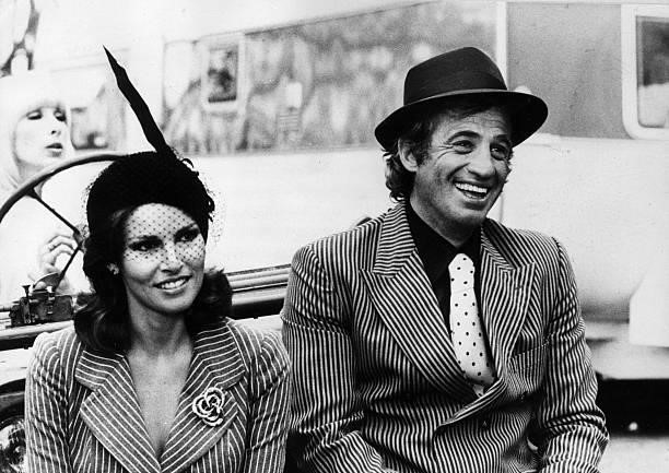 French film actor Jean-Paul Belmondo with actress Raquel Welch.