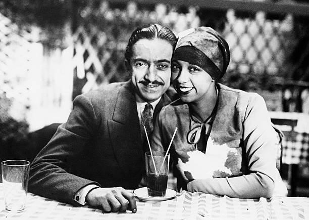 Famous singer and cabaret dancer Josephine Baker with her new husband, "Count
