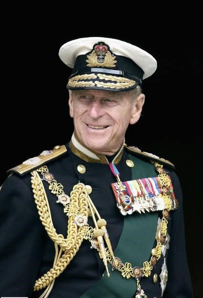 Prince Philip, the leaves the Jubilee Service at St. Pauls Cathedral wearing naval uniform in this June 4, 2002 file photo in London, England.