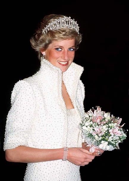 Princess Of Wales In Hong Kong Wearing An Outfit Described As The Elvis Look Designed By Fashion Designer Catherine Walker. Tour Dates 7-10 November.
