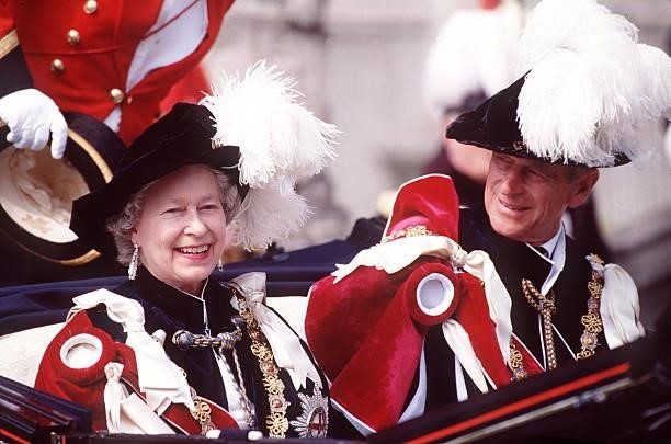 The Queen And Prince Philip In The Procession For The Garter Ceremony, Windsor. June 13, 1994.