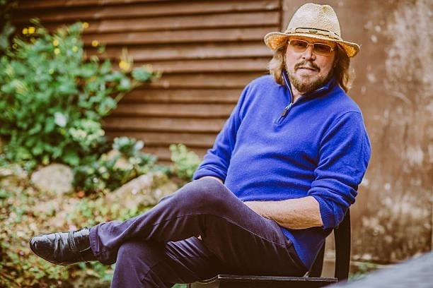 Singer, musician and co-founder of the Bee Jees, Barry Gibb is photographed for Paris Match on June 29, 2016 in London, England.