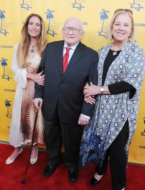 Liza Asner, Ed Asner and Sharon Baker attend the Opening Night Gala of the LAJFF 2017 in Los Angeles on April 26, 2017 in Los Angeles, California.