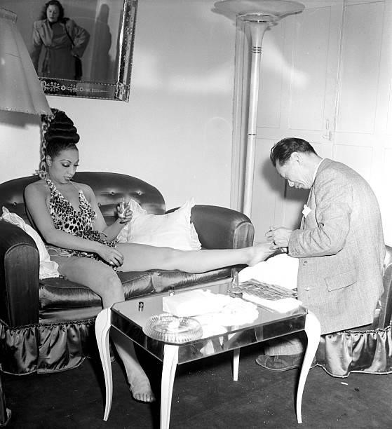 Josephine baker backstage at a performance circa 1951 in Los Angeles, California.