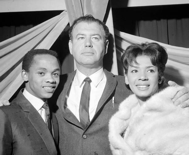 Nelson Riddle, the American conductor with singers Shirley Bassey and Danny Williams.